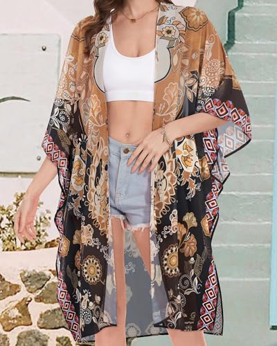 Image of Swimsuit Coverups for Women Sarong Beach Bikini Wrap Sheer Short Skirt Chiffon Scarf for Swimwear