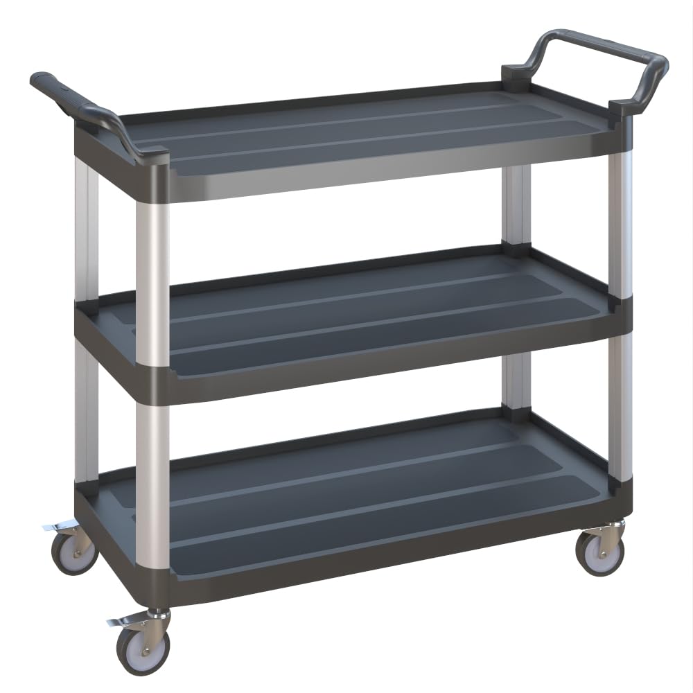 Carrello da portata con ruote, carrello per la pulizia in ristorante, hotel e cucina, capacità di carico 200 kg (88 x 50 x 104 cm)