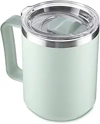 Caneca Térmica 450ml Verde com Tampa Aço Inox Parede Dupla | Mantém Bebidas Quentes e Frias | para Café e Chá no Natal