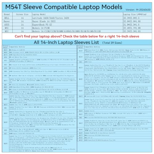 Image of Smatree M54T Hard Protective 14 inch Laptop Sleeve Case for DELL /MSI /Razer | Compatible for DELL Latitude 3450 /3440 /Vostro 3420, for MSI Modern 14, for Razer Blade 14 2022 (X8246T)