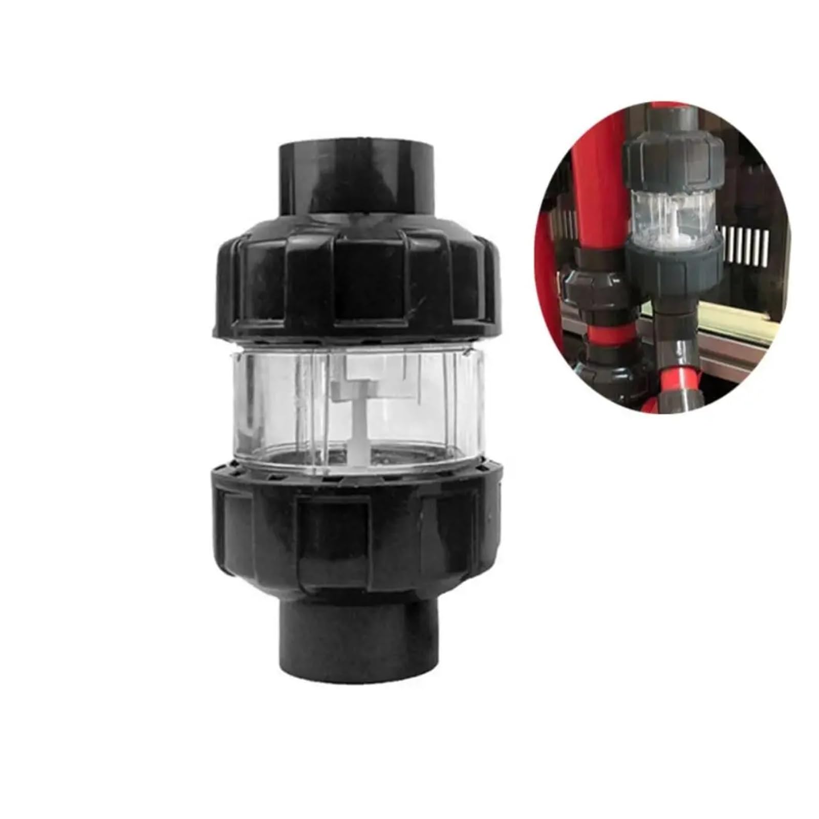 Clapet anti-retour d'aquarium UPVC-vanne de levage d'aquarium anti-siphon, double interfaces anti-retour,(White,20mm)