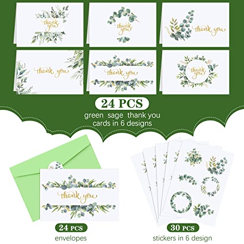 Tudomro 78 Pcs Thank You Cards With Envelopes And Stickers Set Greenery Baby Shower Cards Blank Inside Watercolor Cards With Envelopes Thank You Notes For Wedding Bridal Gift Diy Baby Shower Party #TOP2