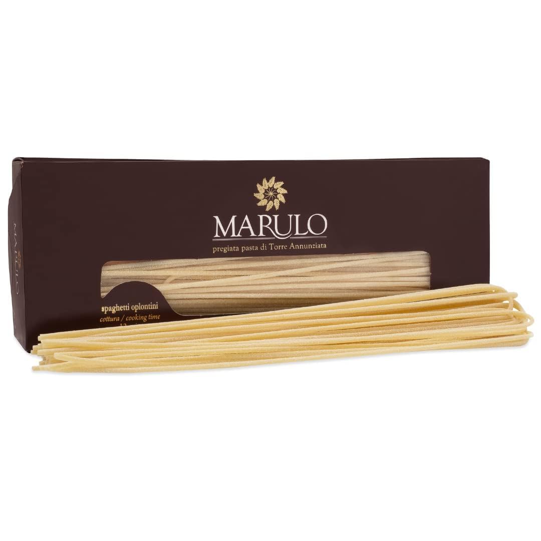 Marulo Italienische Spaghetti-Pasta, Bronzeschliff, 500 g, 12 Stück, Premium-Hartweizen, + Schlüsselanhänger italy shop service