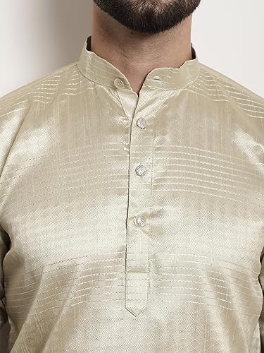 Image of SOJANYA (Since 1958 Men's Jacquard Silk Woven Design Long Kurta