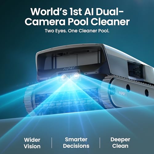Image of Aiper Scuba V3 Ultra AI-Cognitive Robotic Pool Cleaner & Skimmer with Dual-Camera AI Vision, All-in-One Cleaning, 8,500 GPH Suction, Smart Surface Parking & Multi-Layer Filtration, Grey