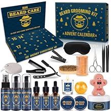 Christmas Stocking Stuffers for Men, Beard Care Grooming Gifts with Assorted Beard Balm Beard Oil and Relaxing Spa Gifts Christmas Gifts for Husband Father Boyfriends Young Men