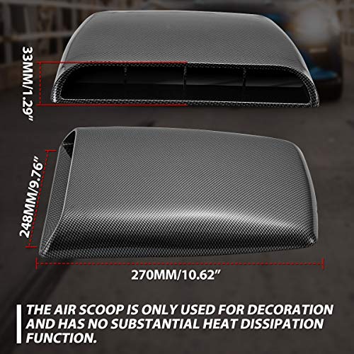 KATUR Universal Car Dekorative Luftstrom Einlasshaube Scoop Vent Turbo Bonnet Abdeckung Carbon Friber