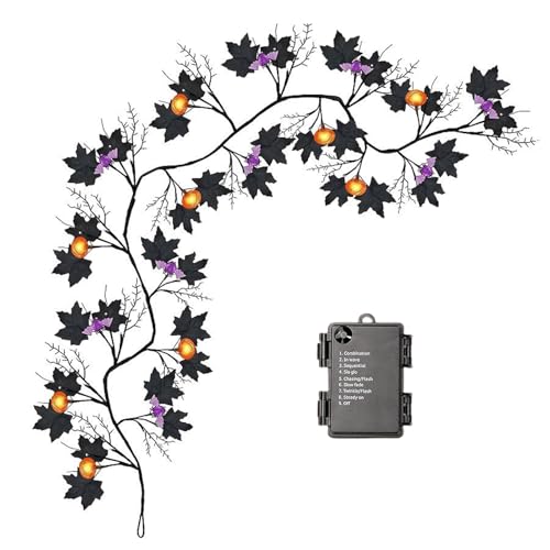 Halloween Lichterkette | LED Dekorationslichter mit Weidenranken und Zweigen | 8 Modi wasserdichte Girlande Deko Für Balkon Wand Wohnzimmer Fenster Kamin Outdoor
