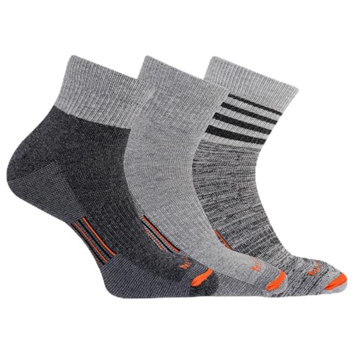 Image of Merrell Men's and Women's Wool Everyday Hiking Socks - 3 Pair Pack - Cushion Arch Support & Moisture Wicking