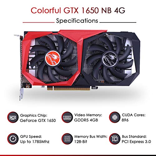 Image of Colorful GeForce GTX 1650 NB 4GB GDDR5 Twin Fan 128-bit Compact Gaming Integrated Graphics Card