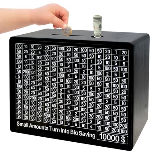 Money Saving Box 10000, 10K Savings Challenge Box, Reusable Kids' Money Banks with Dry Erase Pen (Save for America)