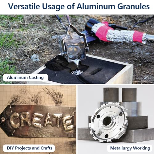 Holama ALU GRANULE-1LB High Purity 99.6% Aluminum Chop 1 Pound, Raw Aluminum Pellets/Granules For Metal Casting And Melting thumb #5