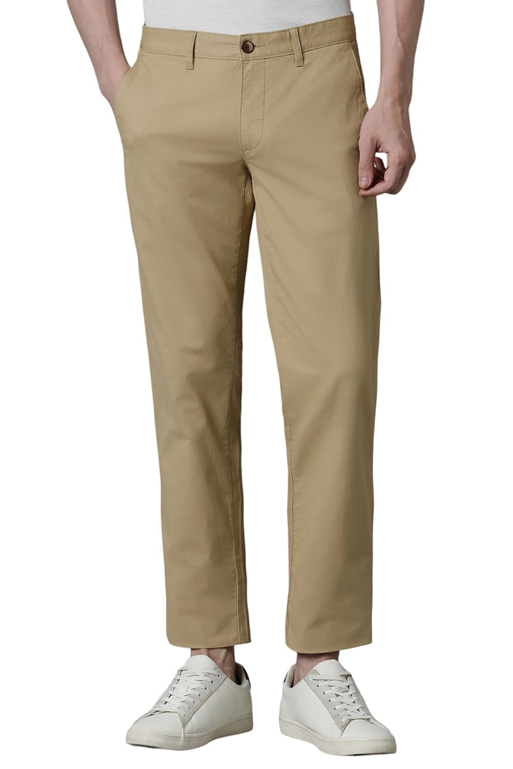 Men's Slim Fit Mid Rise Tapered 100% Cotton Chinos