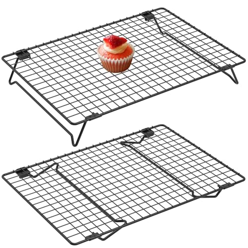 Comparison: Best Cooling Rack For Baking 9 2 Pcs Cooling Racks for Cooking and Baking, 13.4x9.4inch Cookie Cooling Racks, Carbon Steel Wire Cooling Rack for Baking, Stackable Cooling Rack for Baking Cooking Cooling Roasting Making Jerky