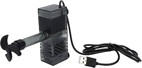 Pssopp Aquarium Fountain Pump, Water Pumps Filter with Surge Guard for Fish Tanks Ponds Shrimp Tanks Hydroponic Systems Aquarium Fountain, USB