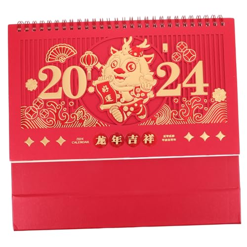 AGFELO 年龍年卓上カレンダー 厚使用 シンプルデザイン オフィスや家用デスク装飾 卓上スケジュール管理に