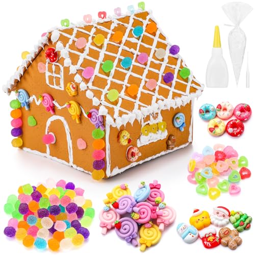 Weysat 131 Pcs DIY Christmas Gingerbread House Kit, 7.9 Inch Larg...
