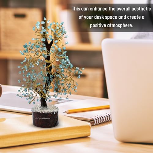 Image of Certified Apatite Crystal Tree for Good Luck - Healing Crystals Money Tree for Wealth, Positive Energy at Home Office - Decorative Spiritual Gifts for Vastu, House Warming