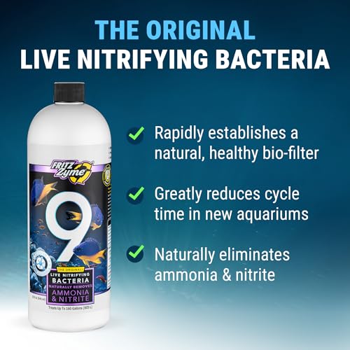 Image of Fritz Aquatics FritzZyme 9 Live Nitrifying Bacteria Naturally Removes Amonia & Nitrite for Saltwater Fish (32-Ounce)