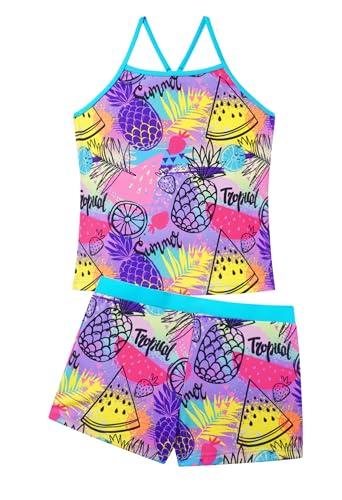 Image of Akokvlar Girls Two Piece Bathing Suit Swimsuit Tankini Swimwear with Boyshort