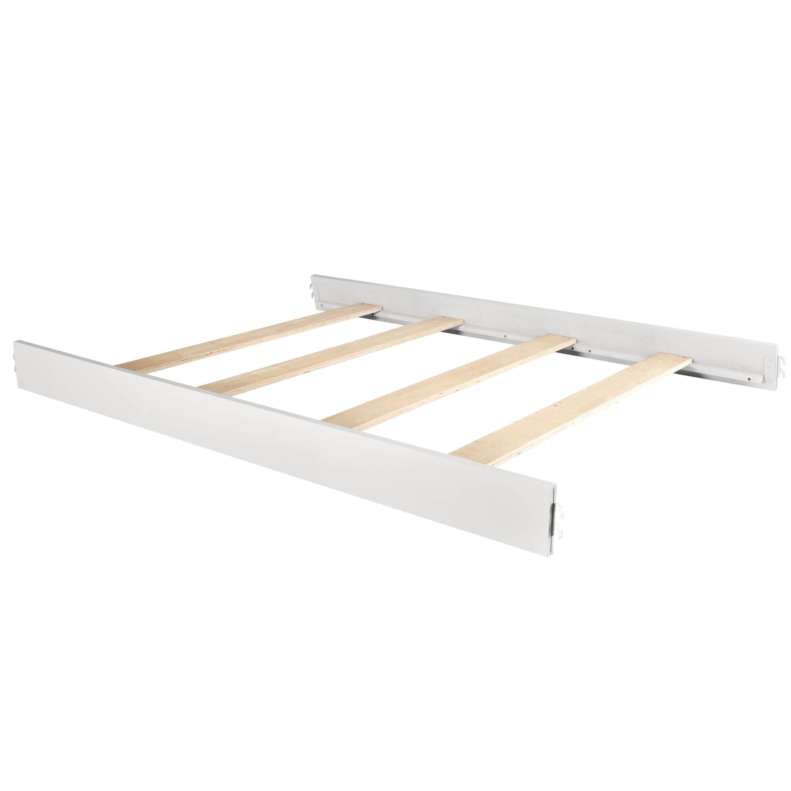 Evolur Convertible Crib Wooden Full Size Bed Rail, Frost