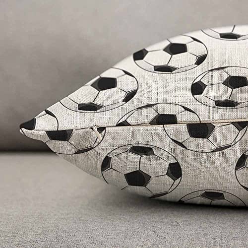 Tks Mitlan Sport Football Pattern Pillow Cover 12X20 Inch Black White Soccer Ball Fitness Pillows Decorative Throw Pillows Farmhouse Decor For Home Cushion Case #TOP2