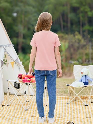 Image of Imily Bela Girls Summer Crewneck T Shirts 5-14 Years | Kids, Casual, Short Sleeve, Loose Basic Tee Tops, Versatile Everyday Wear, Sports, school, party & outdoor activities