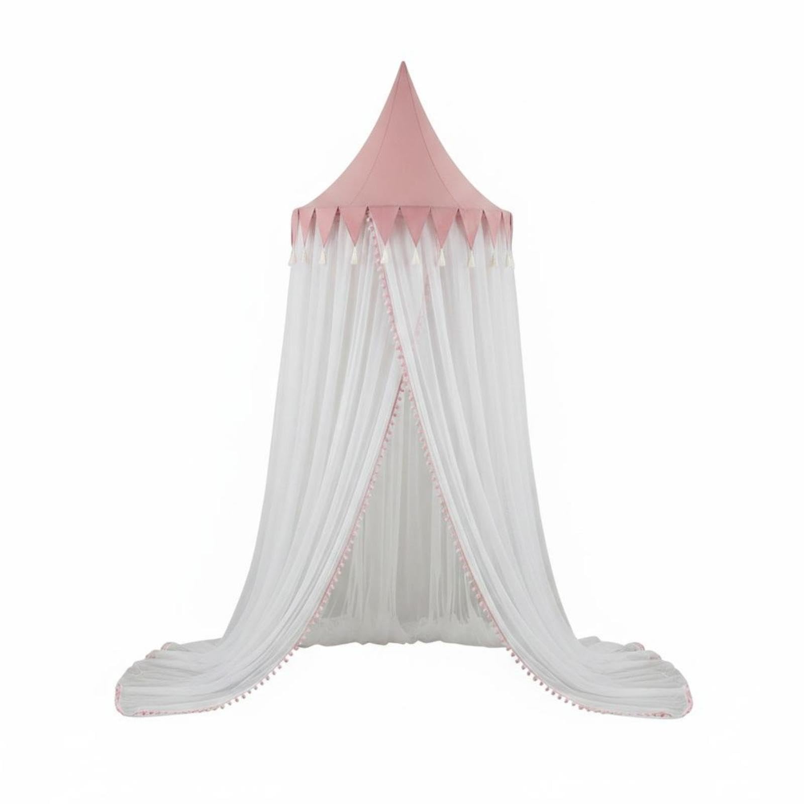 Dome Canopy No Install Net Canopy Overhead Hanging for Students, Kids, Dorm, Bedroom Dusty Rose-image-41