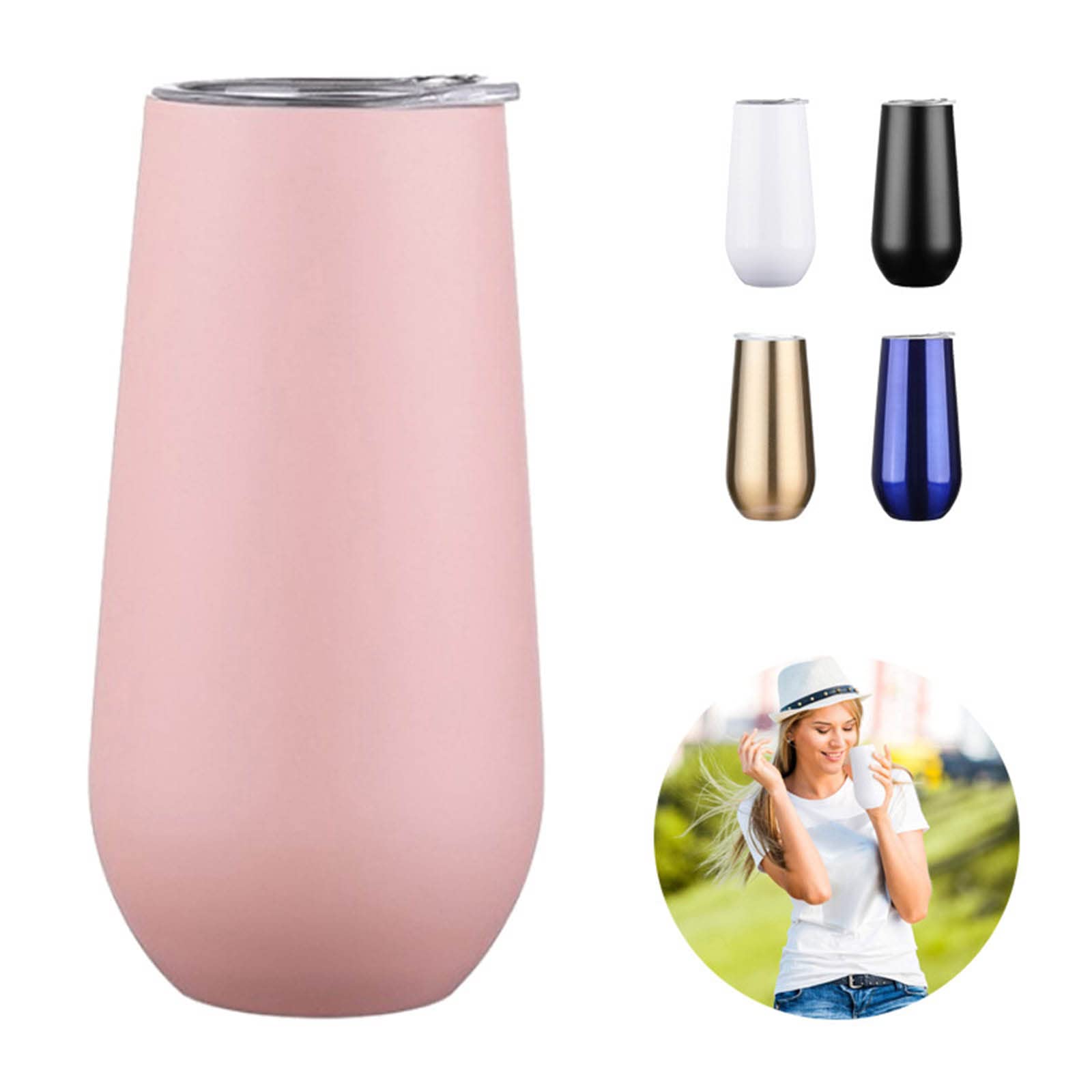 JUSHZ Botella Agua Acero Inoxidable Botella Gimnasio Garrafa Con Pajita Larga Adultos Termo Cafe Para Llevar Agua Caliente Taza Termica Pequeño Copa Vino Tinto Auto (180ml,silver)