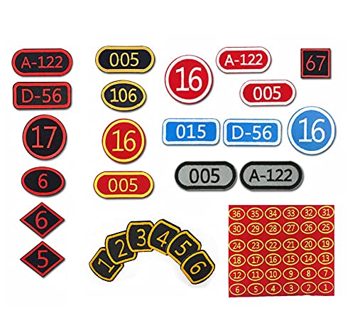 Muka 50 Pcs 1-50 Embroidery Number Patches Iron-On & Sew-On Applique Diy Sewing Clothes Accessories For School/Work Uniform, 1"-Red #TOP7