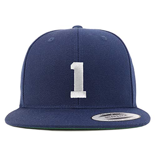 Gorra Snapback plana bordada con hilo blanco miniatura 1