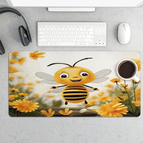 Alfombrilla grande para escritorio con diseño Cute Bees miniatura 5