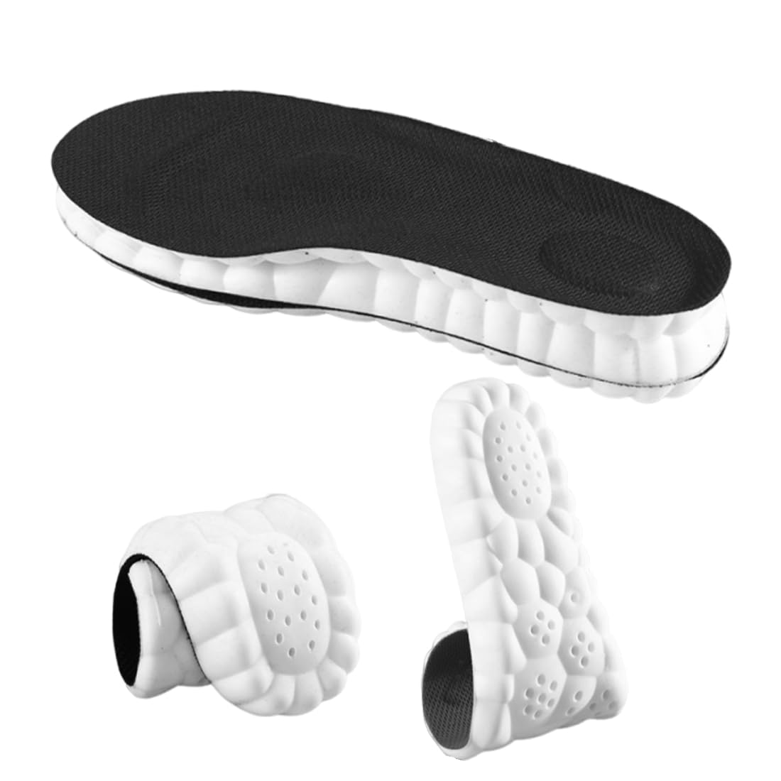 Plantillas Memory Foam Alivio Dolor Talón Plano Absorción Impactos Antifatiga 37-38 Negro