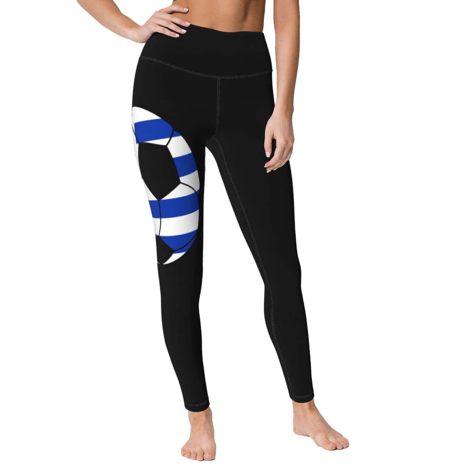 Uruguay Soccer Women's Yoga Pants Capri Leggings High Waist Tights Skinny Pants Black