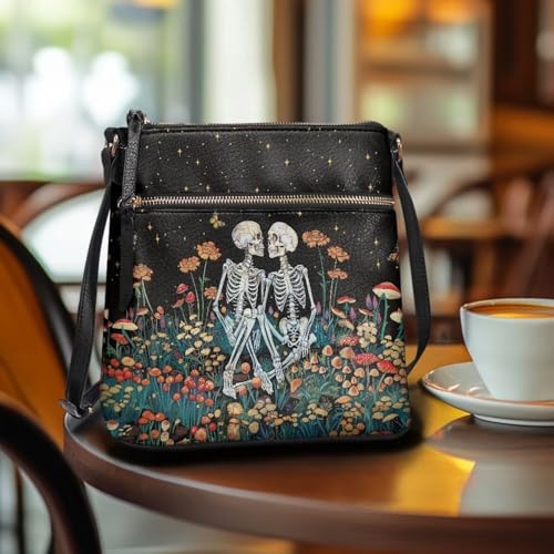 Image of Leather Women Crossbody Hobo Bag Satchel Purse Handbag with Adjustable Shoulder Strap and Zipper Pockets