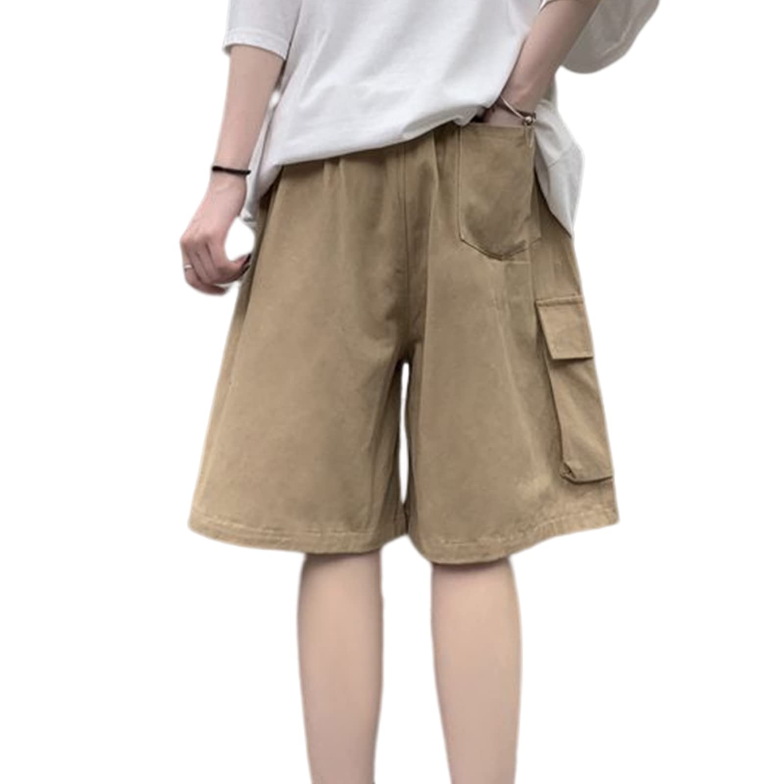Hewlshawn Damskie szorty na lato, elastyczna talia, bermudy, bojówki, krótkie, luźne spodnie do biegania, wędrówek, aktywności na świeżym powietrzu, streetwear