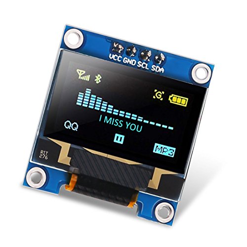 Dorhea 0.96 inch OLED i2c Display Module IIC Serial LCD Screen 0.96 LED Module Display Yellow Blue 12864 OLED /3.3V-5V 128 X 64 Compatible with Nano Display Raspberry Pi 51 Msp420 Stim32 SCR