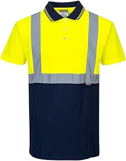 Portwest S479 Reflective High Vis Two-Tone Polo Shirt Yellow/Navy, 5X-Large