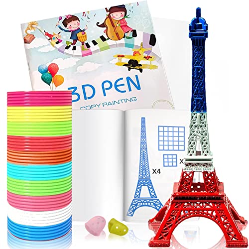 Plantillas de bolígrafo 3D (40 patrones), accesorios para bolígrafo 3D, filamento de 10 colores, 5 m, 1,75 mm, plantillas de lápices 3D para niños