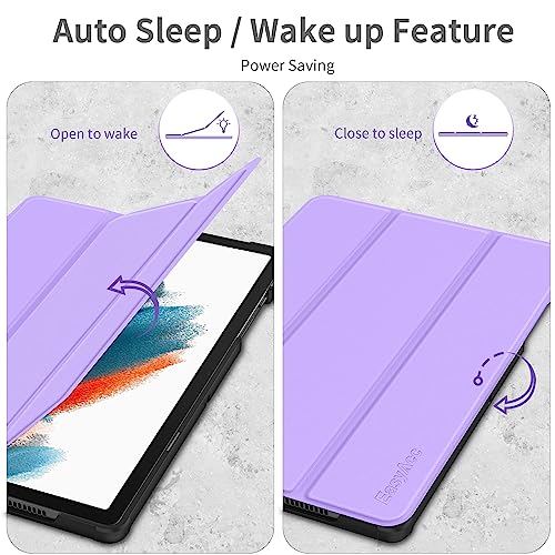 EasyAcc Hülle für Samsung Galaxy Tab A8 2022/2021 SM-X200/X205/X207, Schutzhülle Ultradünne PU Leder mit Standfunktion Kompatibel mit Glaxy Tab A8 10.5", Lavendel – Bild 4