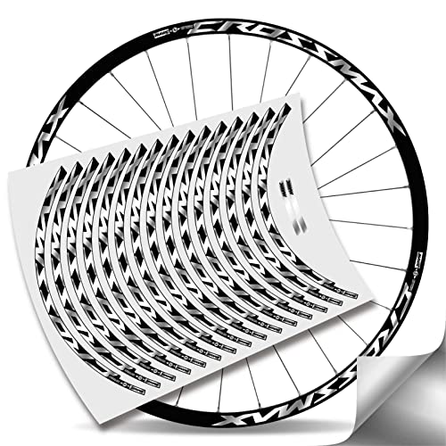 Kit Pegatinas Bicicleta Stickers LLANTA Mavic Crossmax Pro Carbon 29' BTT MTB Bike (Plata Metalico)