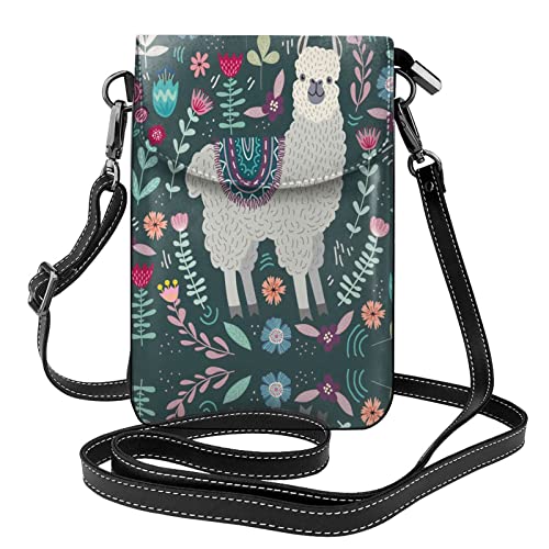 Sac téléphone alpaga floral pour femme : mini sac bandoulière pratique