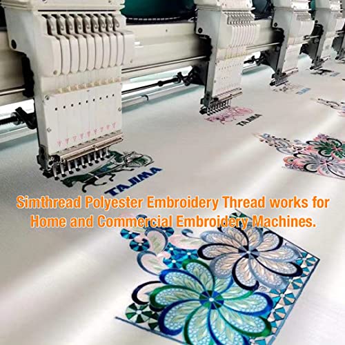 Simthread 3C5500-BLKWHTRED 33 Selections - Various Assorted Color Packs Of Polyester Embroidery Machine Thread Huge Spool 5500Y For All Purpose Sewing Embroidery Machines thumb #5