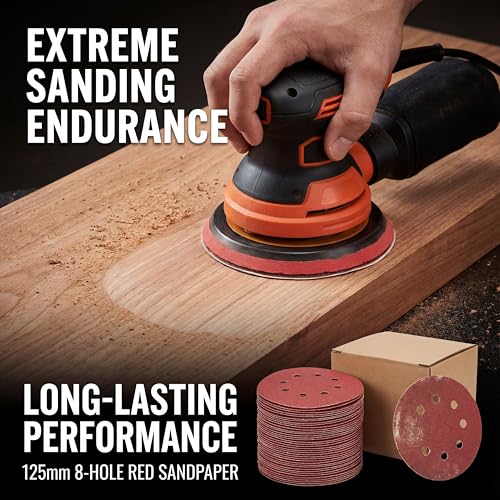 Image of 5 Inch 8 Hole Fine Grit Sanding Discs 100 Pack, 400 800 1000 1500 2000 Grit (20pcs Each), Hook & Loop Orbital Sander Sandpaper for Fine Finishing, Wood Metal Auto Body