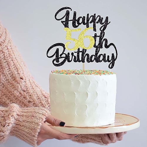 Image of 56th Happy birthday cake topper happy cake decoration 56th birthday party decoration gift plugin (56)