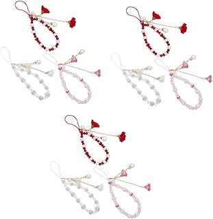 UKCOCO 9 Peças Pulseira De Telefone Móvel Chaveiro Cordão Pulseira Contas Chaveiro Pulseira Cordão De Telefone Com Contas Tiras De Telefone Chaveiro Pendurado Corda Telefone Colhedores