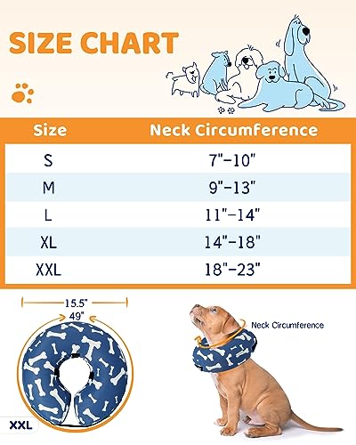 Image of Supet Inflatable Dog Cone Collar Alternative After Surgery, Dog Neck Donut Collar Recovery E Collar for Neuter, Soft Pet Cone for Small Medium Large Dogs