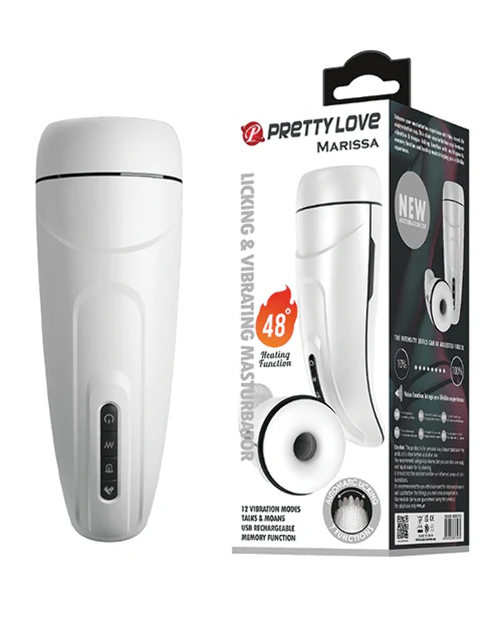 Masturbateur Homme Pretty Love Marissa - Avec Vibrations, Chaleur, Voix Et Aspiration - Garantie 2 Ans