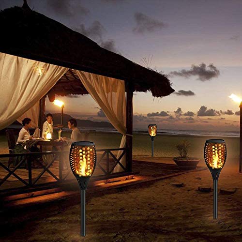 Ykb Solar Lights Outdoor Upgraded, Solar Torch Light With Flickering Flame Landscape Lighting Patio Decor Dusk To Dawn Auto On/Off 96 Led Solar Pathway Lights 4 Pack For Deck Yard Garden Driveway #TOP3